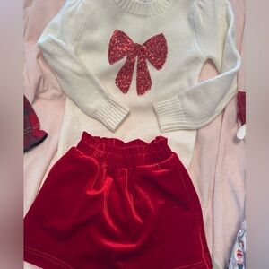 Belle Cher bow sweater and matching skirt